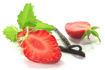 Image showing Strawberries with vanilla