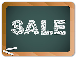 Image showing Sale written on blackboard with chalk.