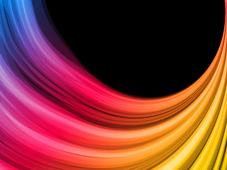 Image showing Abstract Colorful Waves on Black Background