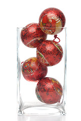 Image showing Christmas decorative balls in glass jar