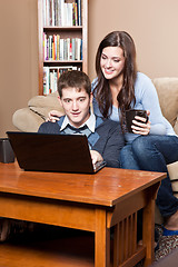 Image showing Couple with laptop