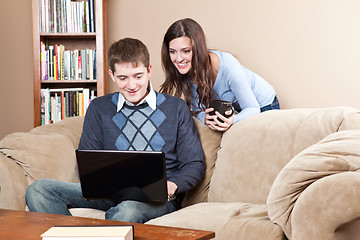 Image showing Couple with laptop