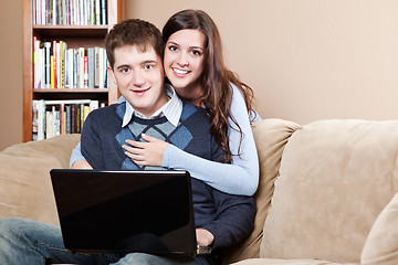 Image showing Couple with laptop