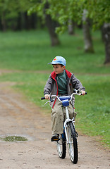 Image showing Boy on a bicycle