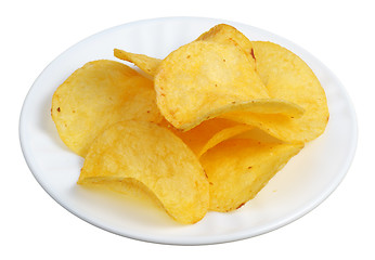 Image showing Chips in a white plate