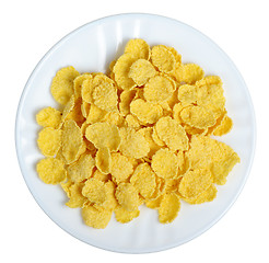 Image showing cornflakes in a white plate