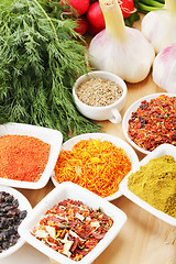 Image showing Spices and vegetables