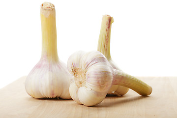 Image showing Three garlic bulbs