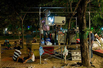 Image showing Outdoor movie theater in Thailand