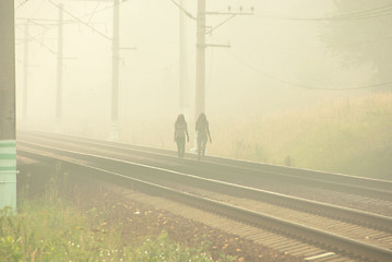 Image showing Dangerous walk in a fog