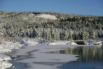 Image showing Lake freezing over