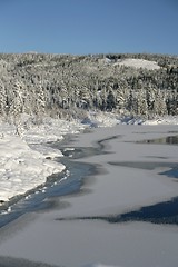 Image showing Lake freezing over