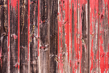 Image showing Red Painted Wood Paneling