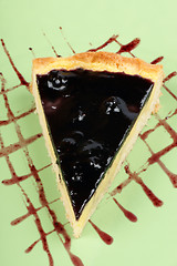 Image showing Blueberry and custard cream tart