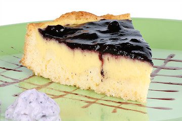 Image showing Blueberry and custard cream tart