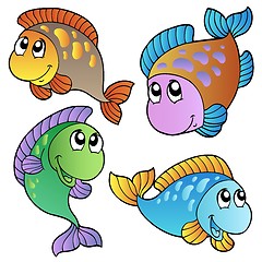 Image showing Four cartoon fishes