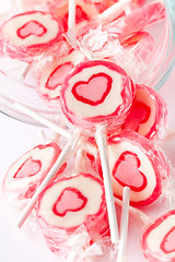 Image showing Pink lollipops