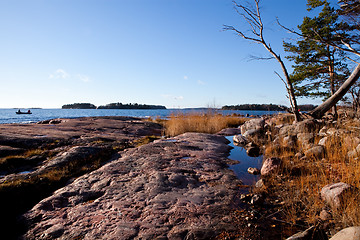 Image showing Rocky seashore in Helsinki Finland