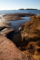 Image showing Rocky seashore in Helsinki Finland
