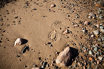 Image showing Footprint in sand