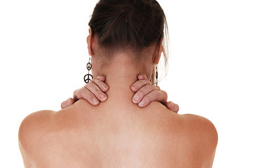 Image showing Girl with neck pain.