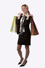 Image showing Happy lady shopper