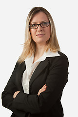 Image showing Blond business woman with eyeglasses