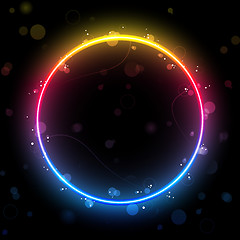 Image showing Rainbow Circle Border with Sparkles and Swirls.