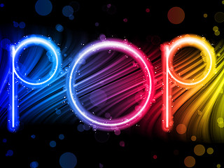 Image showing Pop Music Party Abstract Colorful Waves on Black Background