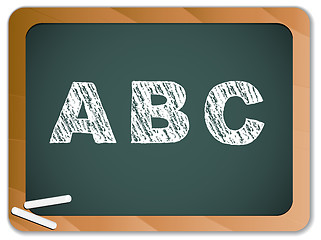 Image showing Chalk Alphabet on Blackboard