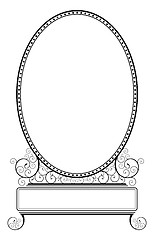 Image showing Oval frame with spiral floral motive