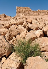 Image showing Ruins of ancient tower on the rocky hill