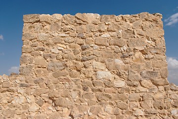 Image showing Wall of ancient fortress tower