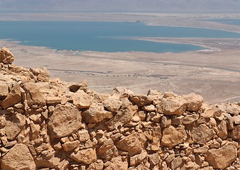 Image showing Wall of ancient fortress in the desert