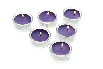 Image showing Purple candles