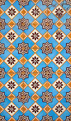 Image showing Portuguese facade glazed tiles