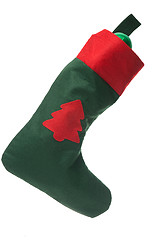 Image showing Santa's green and red stocking
