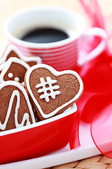 Image showing coffe with gingerbreads