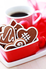 Image showing coffe with gingerbreads