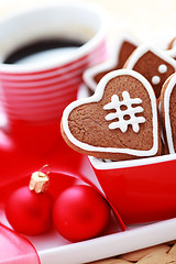 Image showing coffe with gingerbreads