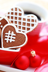 Image showing coffe with gingerbreads