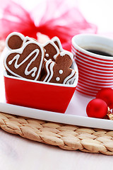 Image showing coffe with gingerbreads