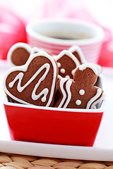 Image showing coffe with gingerbreads