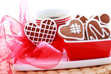 Image showing coffe with gingerbreads