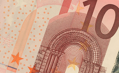 Image showing Uncirculated 10 Euro Banknote Close up