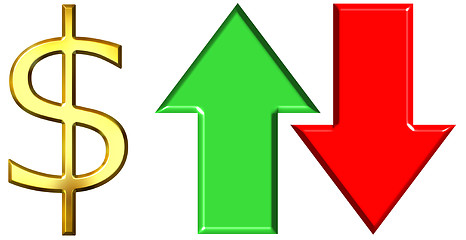 Image showing Raising and Falling Dollar Currency