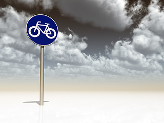 Image showing roadsign bicycle