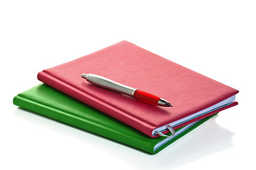 Image showing Pencil with a notebook. A close up