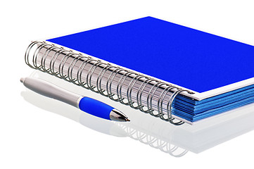 Image showing Pencil with a notebook. A close up