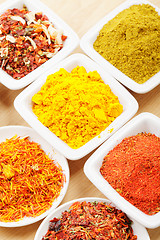 Image showing Lot of spices on mat